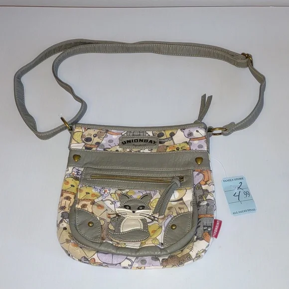 Purse☮️VINTAGE☮️ UNION BAY Cat/Fox Lovers Crossbody Bag - Picture 4 of 8